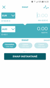 Application WeSwap - Conversion en devise